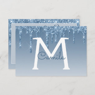 Blue Glitter Quinceanera Sla de datum op Kaart