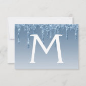 Blue Glitter Quinceanera Sla de datum op Kaart (Voorkant)