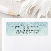 Blue Glitter Return Address Label (Insitu)