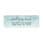 Blue Glitter Return Address Label (Voorkant)