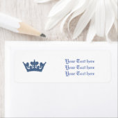 Blue Glitter Royal Crown Prince Adresetiketten Etiket (Insitu)