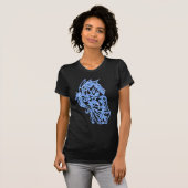 Blue Glitter Seahorse Butterfly T-shirt (Voorkant volledig)