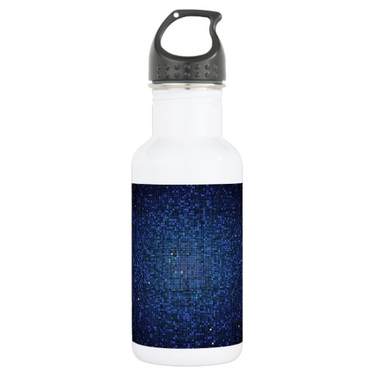 Blue Glitter Sequin Disco 32. oz. Waterfles (Voorkant)