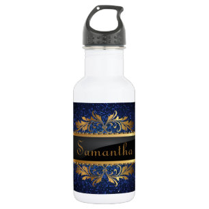 Blue Glitter Sequin Disco 32. oz. Waterfles