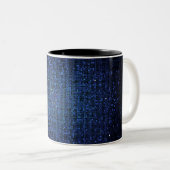 Blue Glitter Sequin Disco Glitz Coffee Mok Cup (Voorkant rechts)