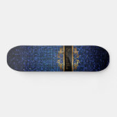 Blue Glitter Sequin Disco Glitz Comp Skateboard (Horizontaal)
