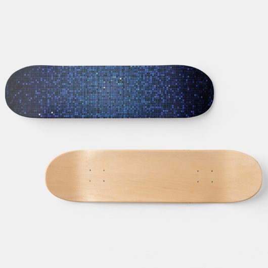 Blue Glitter Sequin Disco Glitz Comp Skateboard (Horizontaal)