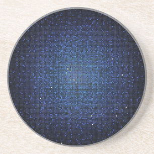 Blue Glitter Sequin Disco Glitz Pattern-Onderzette Zandsteen Onderzetter