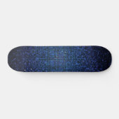 Blue Glitter Sequin Disco Old School Skateboard (Horizontaal)