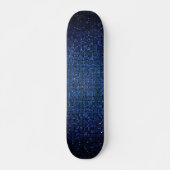 Blue Glitter Sequin Disco Old School Skateboard (Voorkant)