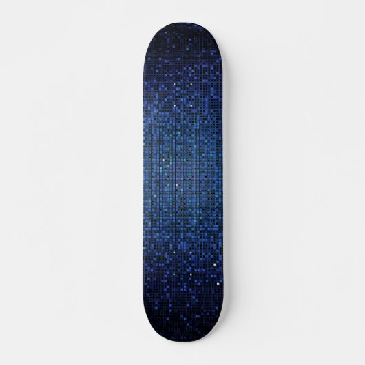 Blue Glitter Sequin Disco Old School Skateboard (Voorkant)