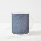 Blue Glitter Sequin Frosted Glass Coffee Mok Cup (Voorkant rechts)