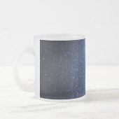 Blue Glitter Sequin Frosted Glass Coffee Mok Cup (Links)