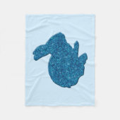 Blue Glitter Silhouette Bunny Fleece Blanket Deken (Voorkant)