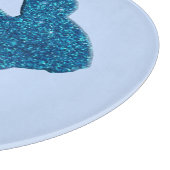 Blue Glitter Silhouette Easter Bunny Cutting Board Snijplank (Hoek)
