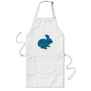 Blue Glitter Silhouette Easter Bunny Schort