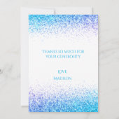  Blue Glitter Simple Moderne-kaart met dank Bedankkaart (Achterkant)
