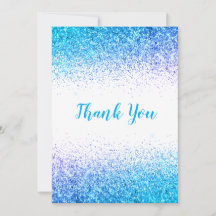 Blue Glitter Simple Moderne-kaart met dank