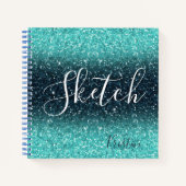 Blue Glitter Sketchbook Notitieboek (Voorkant)
