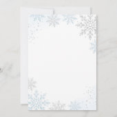 Blue Glitter Snowflake 1st Birthday Kaart (Achterkant)