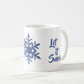Blue Glitter Snowflake Custom City Laat het sneeuw Koffiemok (Voorkant rechts)