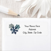 Blue Glitter Snowflake Return-adreslabels Etiket (Insitu)