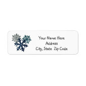 Blue Glitter Snowflake Return-adreslabels Etiket (Voorkant)