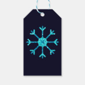 Blue Glitter Snowflakes Cadeaulabel (Voorkant)
