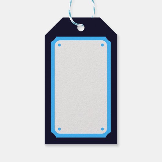 Blue Glitter Snowflakes Cadeaulabel (Achterkant)