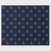 Blue Glitter Snowflakes Cadeaupapier (Vlak)