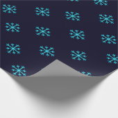 Blue Glitter Snowflakes Cadeaupapier (Hoek)