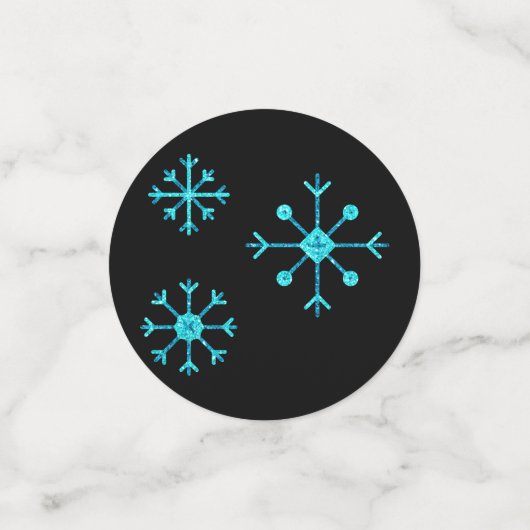 Blue Glitter Snowflakes Confetti (Kleine voorkant)