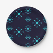 Blue Glitter Snowflakes Papieren Bordje (Voorkant)