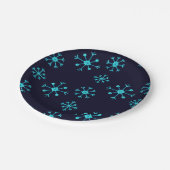 Blue Glitter Snowflakes Papieren Bordje (Gekanteld)