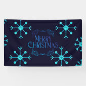 Blue Glitter Snowflakes Spandoek (Horizontaal)