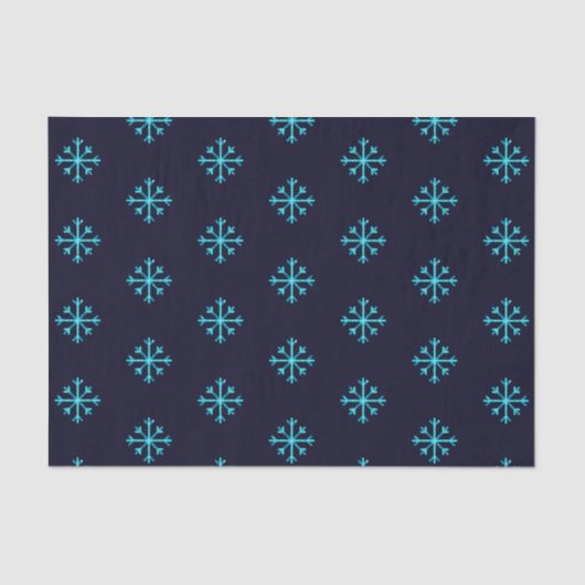 Blue Glitter Snowflakes Tissuepapier (Voorkant)
