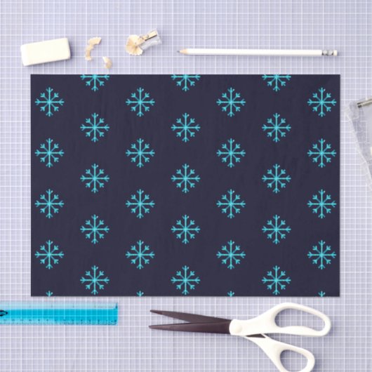 Blue Glitter Snowflakes Tissuepapier (Craft)