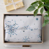 Blue Glitter Snowflakes Tissuepapier (Geschenk)