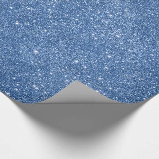 Blue Glitter Sparkles Cadeaupapier (Hoek)