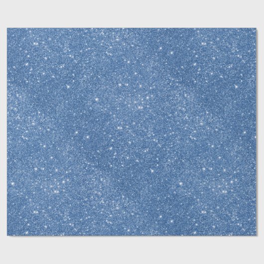 Blue Glitter Sparkles Cadeaupapier (Vlak)