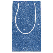 Blue Glitter Sparkles Klein Cadeauzakje (Voorkant)