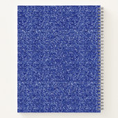 Blue Glitter Sparkly Sketchbook Gepersonaliseerde  Notitieboek (Achterkant)