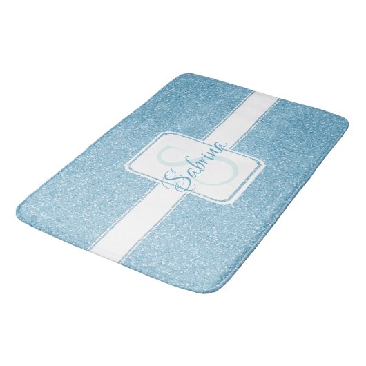 Blue Glitter Specialized Bath Mat (Gekanteld)