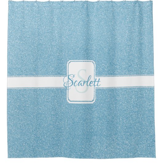 Blue Glitter Specialized Shower Curtain Douchegordijn (Voorkant)