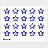 Blue glitter star aanpasbare monogram stickers (Vel)