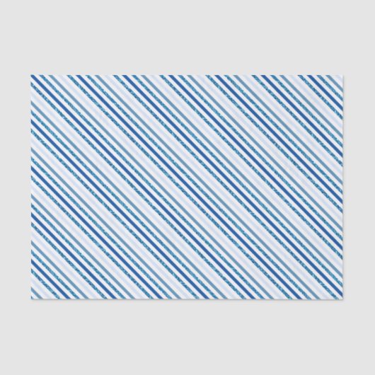Blue Glitter Stripe Winter Tissue Paper Tissuepapier (Voorkant)