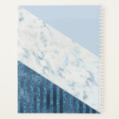 Blue Glitter Stripes 2025 Script Naam Planner (Achterkant)