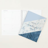 Blue Glitter Stripes 2025 Script Naam Planner (Display)