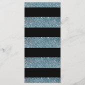 Blue Glitter Stripes, nieuwjaar Menu (Achterkant)