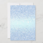 Blue Glitter Sweet 16 Birthday Invitations Kaart (Achterkant)